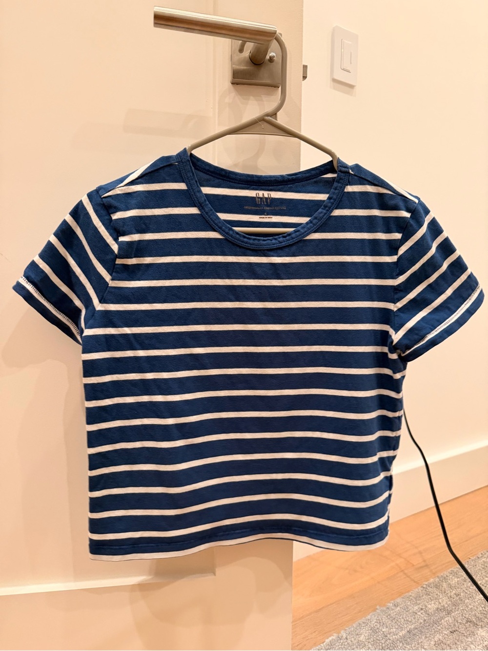 Cotton Striped Blue and White Shirt